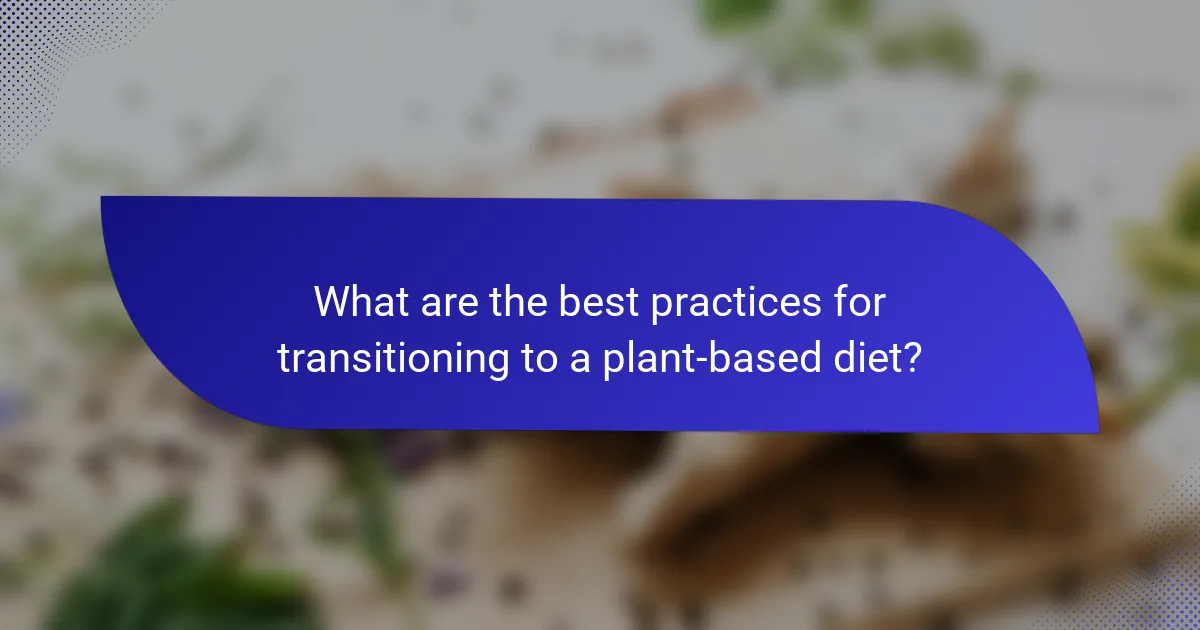 What are the best practices for transitioning to a plant-based diet?
