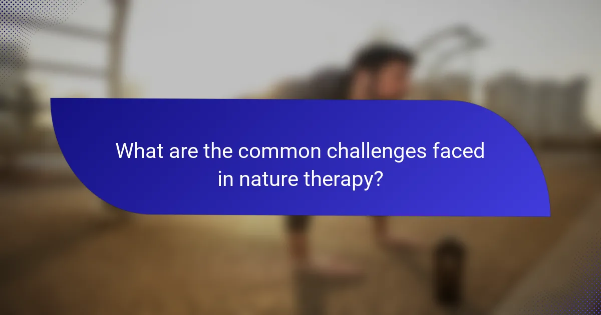 What are the common challenges faced in nature therapy?