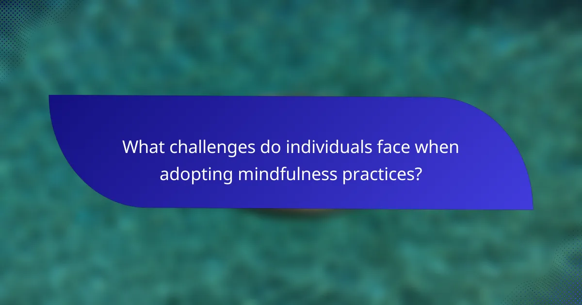 What challenges do individuals face when adopting mindfulness practices?