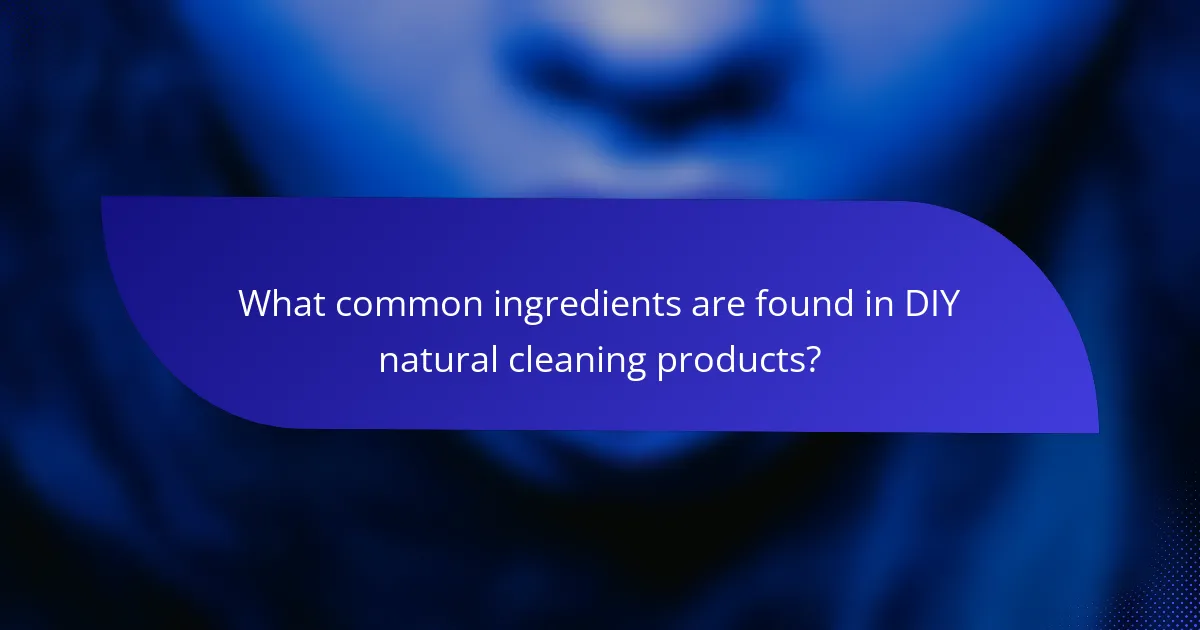 What common ingredients are found in DIY natural cleaning products?
