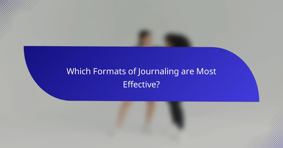 Which Formats of Journaling are Most Effective?